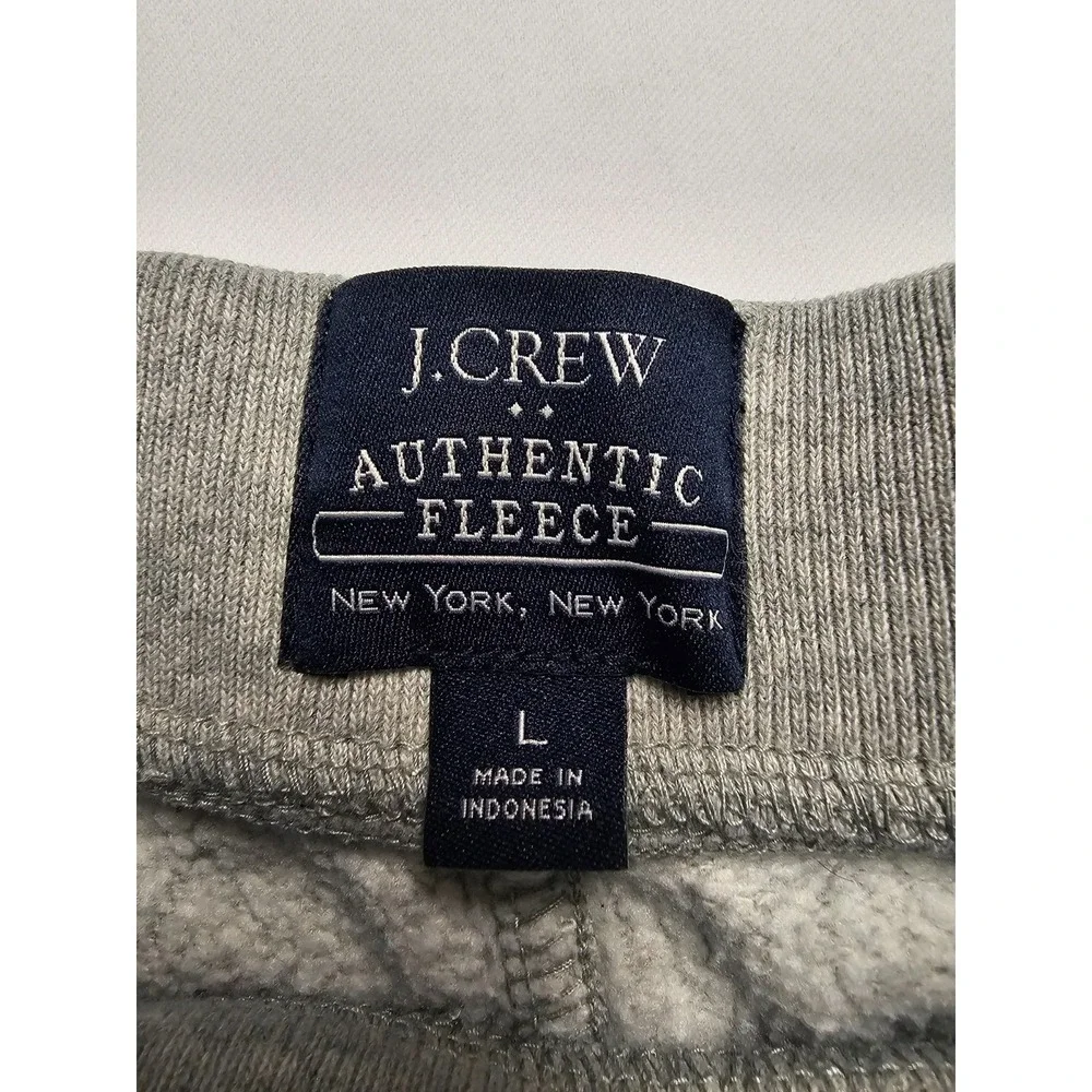 J Crew Men's Authentic Fleece Jogger Sweatpants Size Large Gray Drawstring Comfy